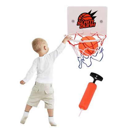 Children Indoor Hanging Basketball Stand Mobile Shooting Basketball Box Toy Hanging Basketball Hoop Basket Ball with Pump